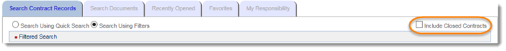 Include Closed Contracts-Using Filtered Search