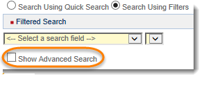 click on show advanced search