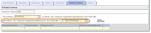 related contracts tab-and contract number x is