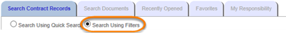 search radio button-using filters