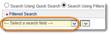 select the field on filtered search