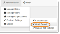 Contract Settings-Quick Search